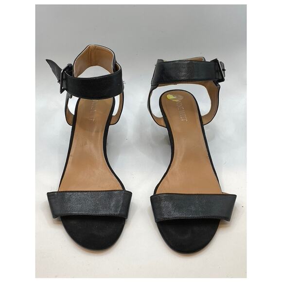NINE WEST Women's Black Pepperman Round-Toe Ankle-Strap Wedge Sandals SZ 9 - Picture 1 of 10